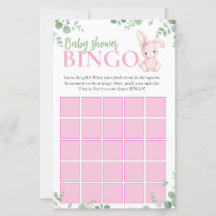 Jogo de Bingo de Chás de Bebê Little Bunny Baby Gi