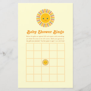 Jogo de Bingo de Chuvada de Bebê Laranja e Amarelo