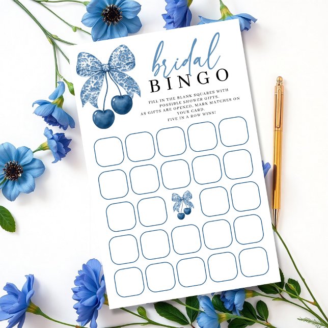 Jogo de Bingo de Chuveiro Nupcial Arco Azul (Criador carregado)