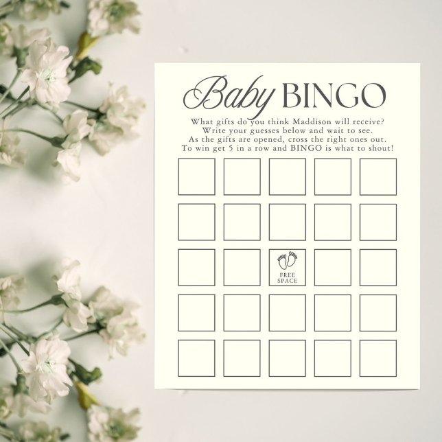 Jogo de Bingo de Chuvinha de Bebê Neutro Mínimo (Criador carregado)