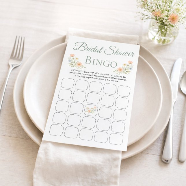 Jogo de Bingo de Flores Silvestres para Chá de Noi (Criador carregado)