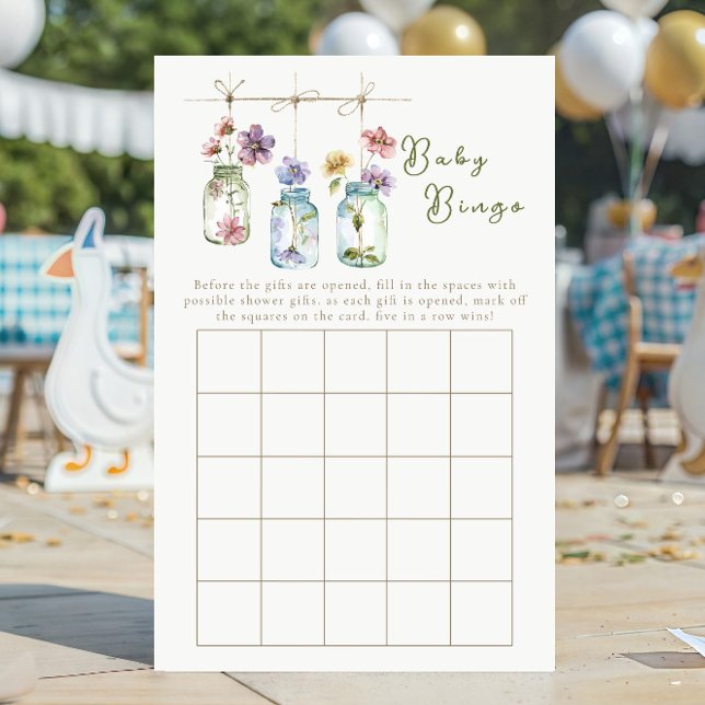 Jogo de Bingo de Jarras de Vidro com Flores Silves (Criador carregado)