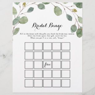 Jogo de Bingo de Nascença de Foliage Eucalyptus