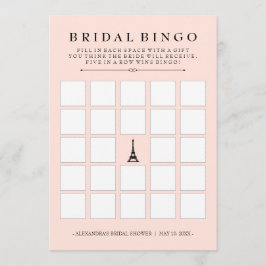 Jogo de Bingo de Noiva Elegância Parisiense para C