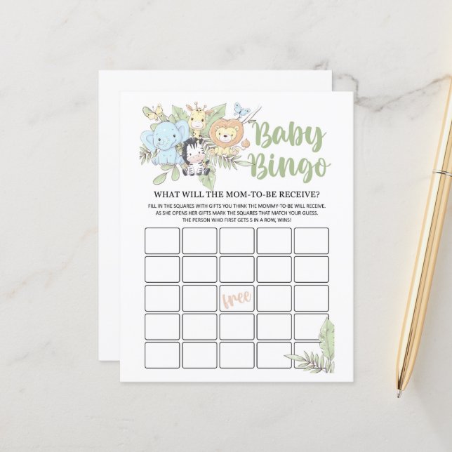 Jogo de Bingo do BabyShower (Frente/Verso In Situ)