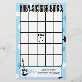 Jogo de Bingo do Chá de fraldas Blue Rock Star