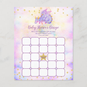 Jogo de Bingo do Chá de fraldas de Dragão Roxo