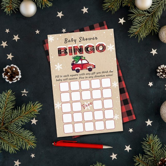 Jogo de Bingo do Chá de fraldas de Natal (Criador carregado)