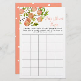 Jogo de Bingo do Chá de fraldas de Peach