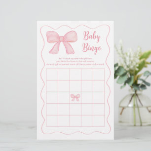 Jogo de Bingo do Chá de fraldas Rosa