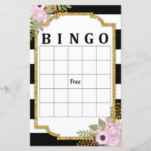 Jogo de bingo em branco preto