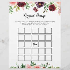 Jogo de Bingo Floral de Primavera Floral Roxo