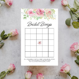 Jogo de Bingo Floral Floral Elegante Rosa