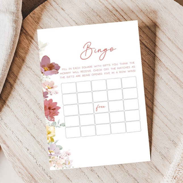 Jogo de Bingo Floral para Chás de Bebê (Baby In Bloom 
Baby Shower Game)