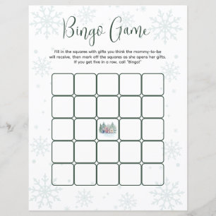 Jogo de Bingo Floresta de Neve de Inverno Churrasc