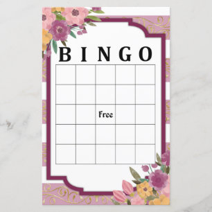Jogo de bingo listrado de rosa