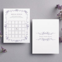 Jogo de 'Bingo Nupcial' Floral Lavanda para Chá de