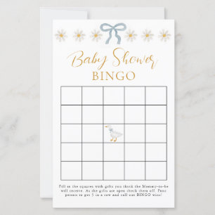 Jogo de Bingo para Chá de Bebê Azul Xadrez Ganso B
