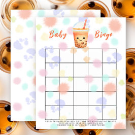 Jogo de bingo para chá de bebê Bubble Tea