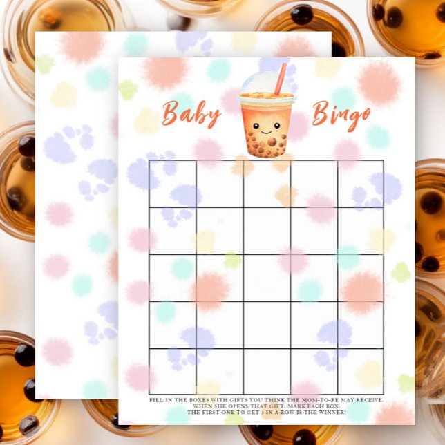 Jogo de bingo para chá de bebê Bubble Tea (Criador carregado)