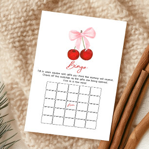 Jogo de Bingo para Chá de Bebê Cereja no Topo