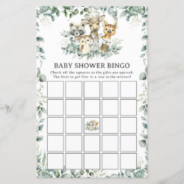 Jogo de Bingo para Chá de Bebê com Animais da Flor