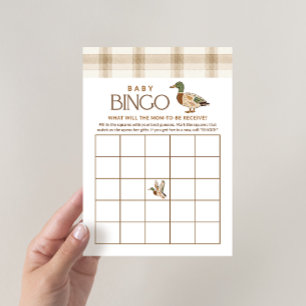 Jogo de Bingo para Chá de Bebê com Pato-real