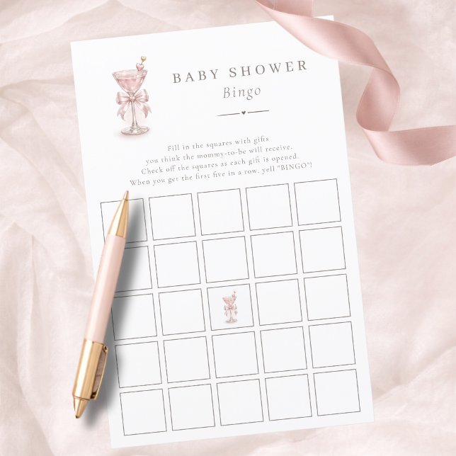 Jogo de Bingo para Chá de Bebê com Tema Pink Marti (Criador carregado)