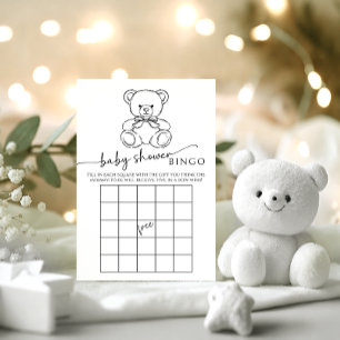 Jogo de Bingo para Chá de Bebê com Urso Teddy Fofo