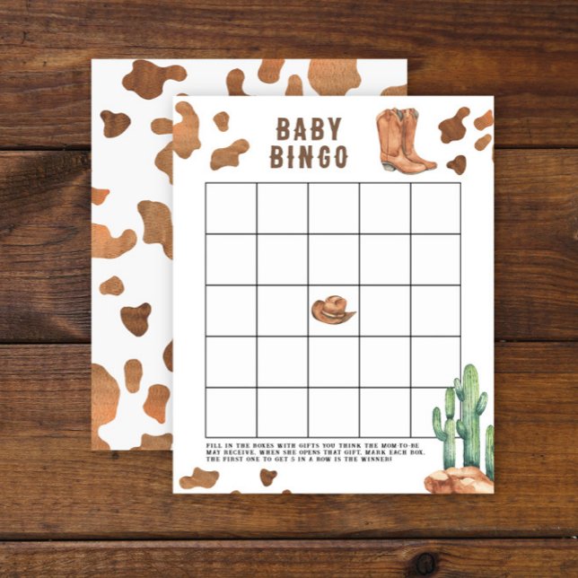 Jogo de bingo para chá de bebê Cowboy (Criador carregado)