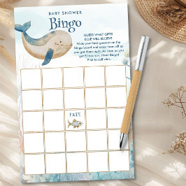 Jogo de Bingo para Chá de Bebê da Baleia