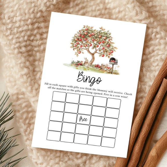 Jogo de Bingo para Chá de Bebê da Maçã do Outono (Fall Apple Tree Baby Shower Bingo Game)