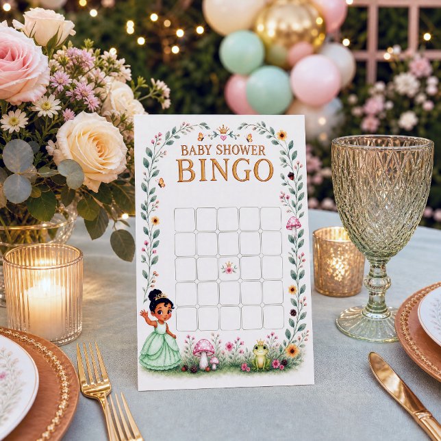 Jogo de Bingo para Chá de Bebê da Princesa de Agua (Criador carregado)