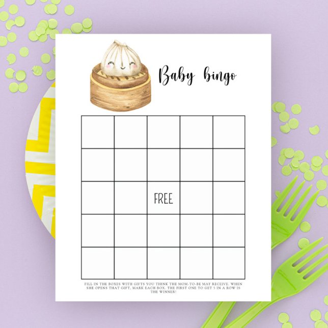 Jogo de bingo para chá de bebê do adorável Dumplin (Criador carregado)