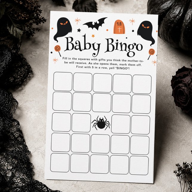 Jogo de Bingo para Chá de Bebê Menino de Halloween (Criador carregado)