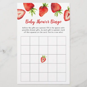 Jogo de Bingo para Chá de Bebê Morango