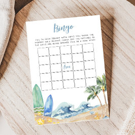 Jogo de Bingo para Chá de Bebê na Praia com Baby o