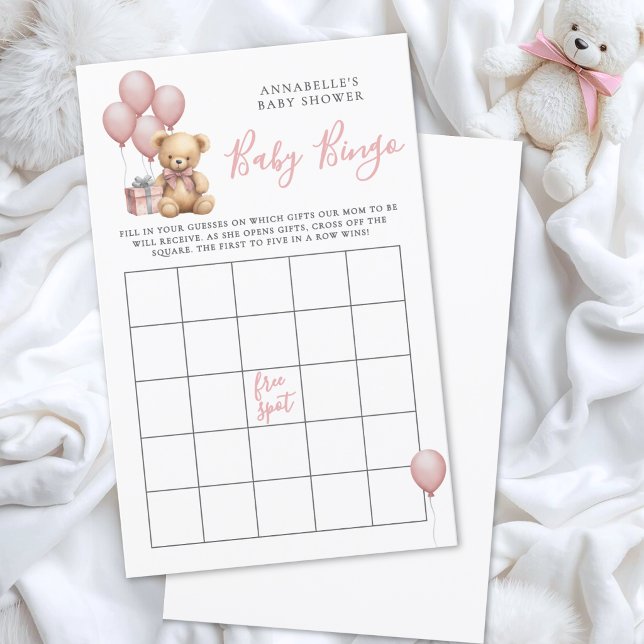 Jogo de Bingo para Chá de Bebê Urso (Bear Baby Shower Bingo Game)