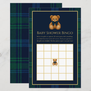 Jogo de Bingo para Chá de Bebê Xadrez de Urso Tedd