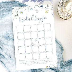 Jogo de bingo para chá de noiva Boho com flor silv