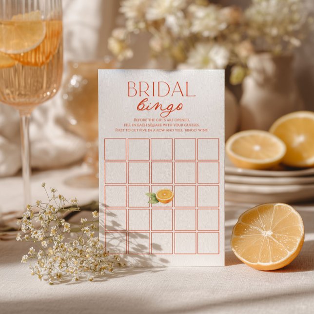 Jogo de Bingo para Chá de Noiva Cítrico (Criador carregado)