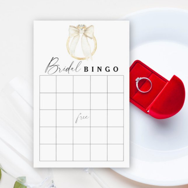 Jogo de bingo para chá de noiva com arco e aliança (Criador carregado)