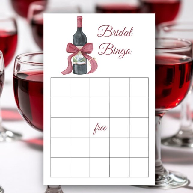 Jogo de bingo para chá de noiva com vinho e arco (Criador carregado)