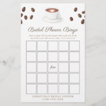 Jogo de Bingo para Chá de Noiva de Café Love Is Br