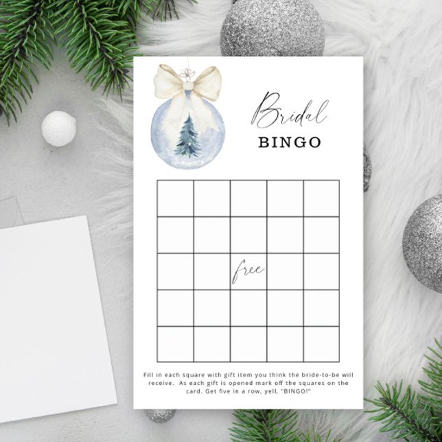 Jogo de bingo para chá de noiva de inverno azul (Criador carregado)