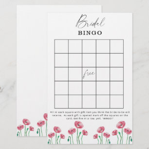 Jogo de bingo para chá de noiva em jardim floral