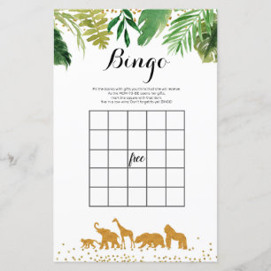 Jogo de Bingo Safari Watercolor
