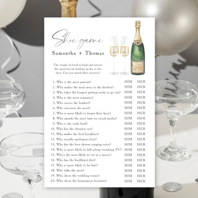 Jogo de Calçado de chá de panela de champanhe (Criador carregado)