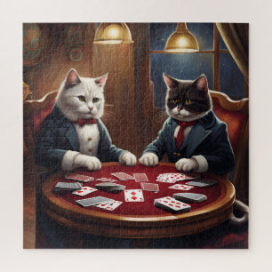 jogo de cartas de gatos AI art quebra-cabeça