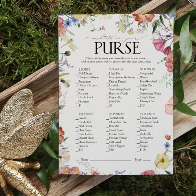 Jogo de Carteira de Chá de panela Floral Premido E (Bridal Shower Game!)